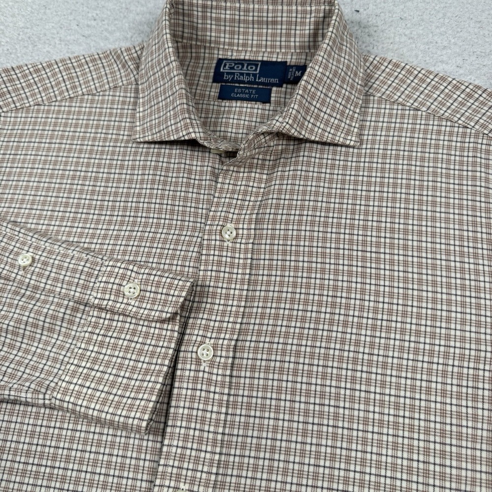 Polo Ralph Lauren Estate Shirt Men's Medium Classic Fit Button Up Cutaway Collar